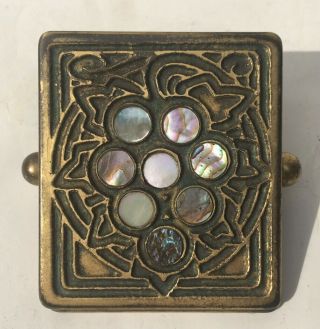Rare Antique Tiffany Gold Dore Bronze Abalone Clip