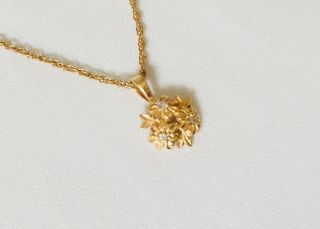 James Avery (retired) Margarita Dome 14k Gold And Diamond Pendant Necklace Rare