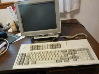 rare vintage computer IBM as400 9402 c04 with CRT and keyboard 2