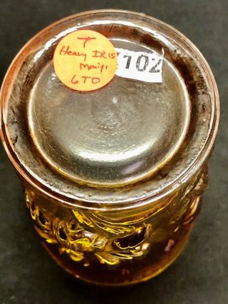 Vintage Dugan Heavy Iris STUNNING Radium Marigold Carnival Glass Tumbler Rare 2
