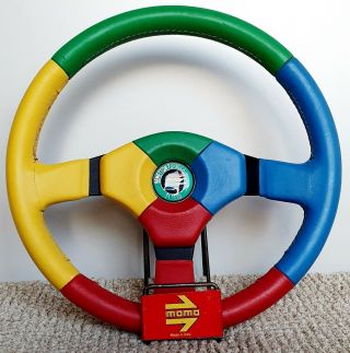 Momo Benetton Harlequin F1 Formula1 Leather Steering Wheel 33cm Very Rare 1992