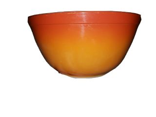 Vintage Pyrex Flameglo Orange Ombre Two Tone Orange To Tan Rare 402 Mixing Bowl