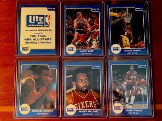 1985 - 86 Star Co.  Miller Lite All - Stars Set W/ Rare Michael Jordan Rookie Card 4