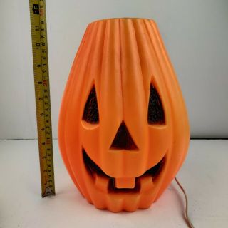 Vintage Halloween Jack O Lantern Pumpkin Blow Mold Flat Head Tapered Rare Shape