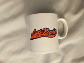 Vintage Late Night With David Letterman White Coffee Mug Nbc Talk Show Rare Htf