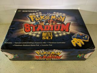 Nintendo 64 Pokemon Stadium Battle Set System Rare Eu Edition Cib