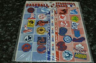1980s Baseball Standings Board 26 Vintage Rubber Magnets Rare