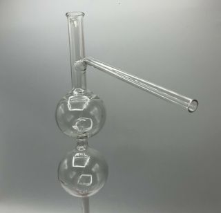Rare Vintage Pyrex Lab Glass Double Bulb Distillation Flask Condenser With Arm