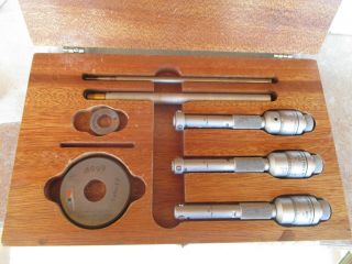 Brown & Sharpe.  500 To.  800 Internal Bore Micrometer Gage Set 281 W/ Rare Case