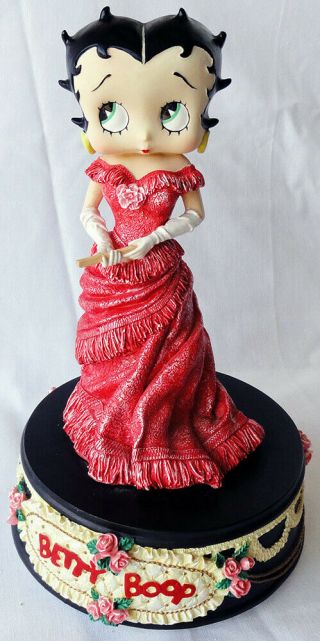 Rare Betty Boop 1998 Limited Edition Rose Figurine Music Box - Plays " Yesterday "