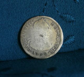 Peru 1 Real 1792 Ij Silver World Coin South America Lima Rare Peruana