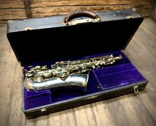 Vintage C.  G.  Conn Alto Saxophone - 6m Wonder (ii) Rare Orig.  Nickel Plate