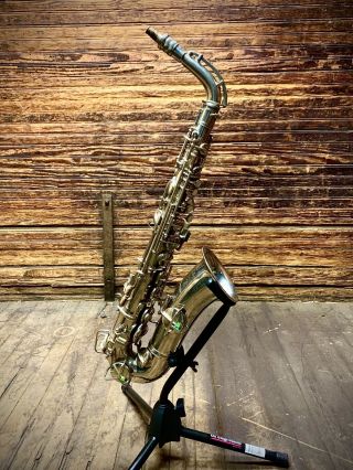 Vintage C.  G.  Conn Alto Saxophone - 6M Wonder (II) RARE ORIG.  NICKEL Plate 2