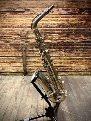 Vintage C.  G.  Conn Alto Saxophone - 6M Wonder (II) RARE ORIG.  NICKEL Plate 3