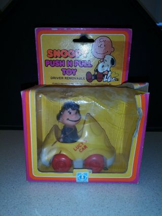 Vintage Peanuts Push N Pull Toy Very Rare Lucy 