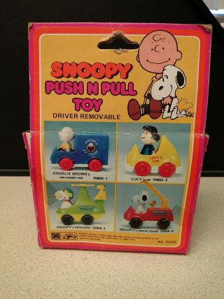 Vintage Peanuts Push N Pull Toy Very Rare Lucy ' s Car 3