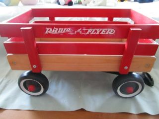 Authenic Wooden Radio Flyer Model 6 1996 Toy Red Wagon Rare