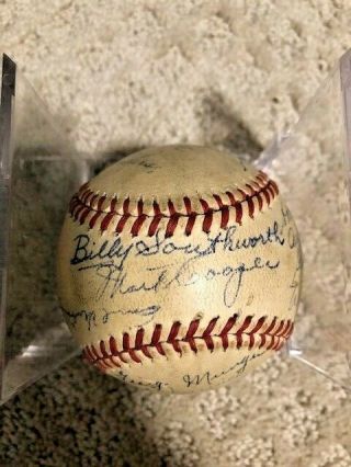 Rare 1944 St.  Louis Cardinals Team Signed Baseball Stan Musial Pepper Martin 3
