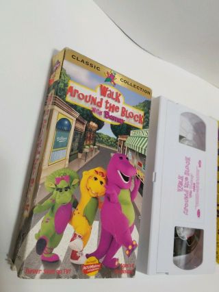 RARE Barney The Backyard Show and Walk Around The Block VHS Tapes W/Sleeve Cover 2