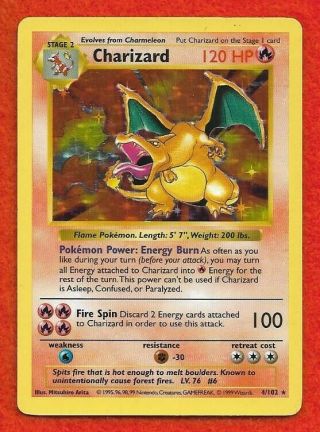 Pokemon Charizard 4/102 Holo Base Set Rare Star
