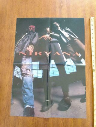 Nirvana Kurt Cobain Poster Rare Vintage Double Sided 22x16 Dave Grohl