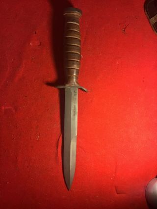 Rare Ww2 Wwii U.  S.  M3 Imperial Trench Combat Fighting Knife Blade Marked