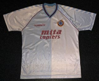 Extremely Rare Vintage Aston Villa 1985/86 Away Football Shirt By Hummel