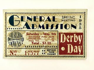 Rare Kentucky Derby Day Ticket 1935 With Program Omaha Triple Crown