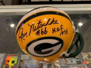 Ray Nitschke Green Bay Packers Football Signed Mini Helmet Jsa Rare