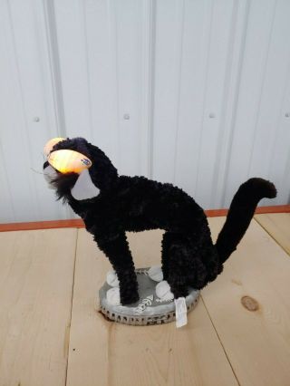 Rare Gemmy Fraidy Cat Animated Halloween Black Cat Moves Lights Up HTF 3