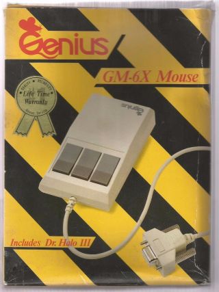 Rare Vintage Genius Computer Mouse Gm - 6x 3 Button Includes Dr.  Halo Iii