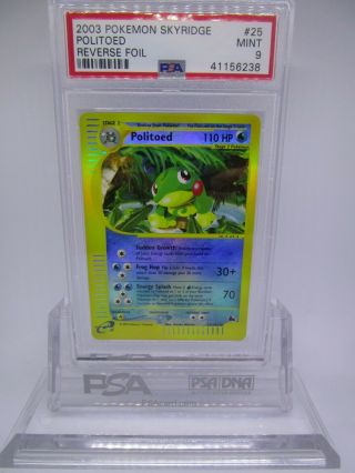 Psa 9 Politoed Reverse Holo Rare Skyridge Pokemon Card 25/144 B49