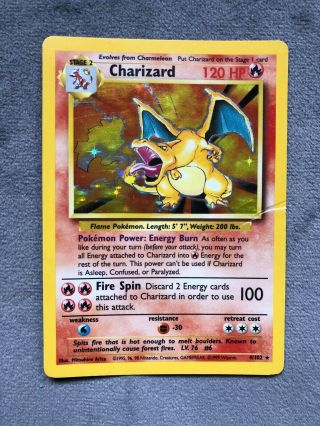 Pokemon Card - Charizard - Base Set - 4/102 - Rare Holo -