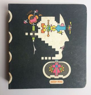 Vintage 1970s Peter Max Artist 3 Ring Binder Notebook Rare Collectible