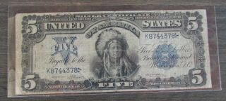 Rare 1899 $5 Silver Certificate - Usa