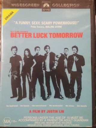 Better Luck Tomorrow Rare Dvd Justin Lin Film Parry Shen Jason Tobin Crime Drama