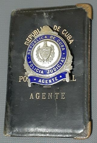 Rare Obsolete Agent Police Judicial Badge Cuba 1940 