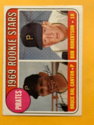 Bruce Dal Canton Signed 1969 Topps Baseball Card Autographed Rare 468 Bold Dec.