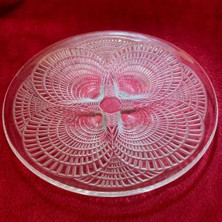 A Rare Rene Lalique " Coquilles " Pattern Clear & Frosted Glass Plate,  Circa 1924