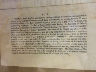 Very Rare British Colonial Manuscript 1748 The Chapel Marriage Certificate