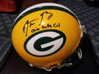 Rare Aaron Rodgers Fs Green Bay Packers Autographed Signed Helmet Le 1/12 Steine