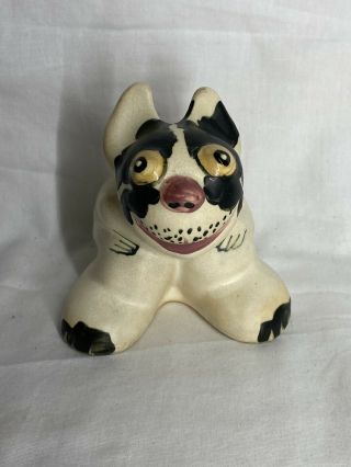 Rare Weller Pottery Big Eye Popeye Dog Gardenware Figurine