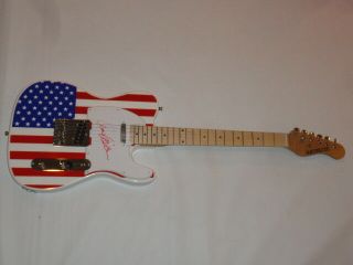 Ann Wilson Signed Usa Flag Electric Guitar Heart Very Rare Jsa
