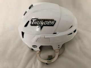 Rare Game White Ccm No.  7 Stockton Thunder Echl Helmet Size L