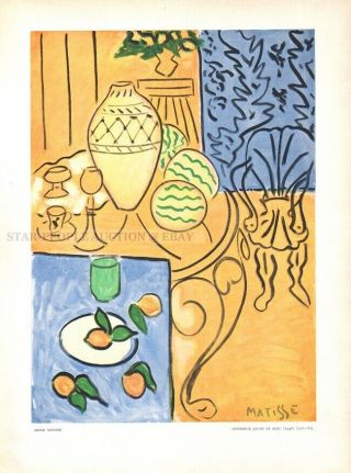 Henri Matisse - A Drawing | Interieur Offset Lithograph From Verve 1948 Rare