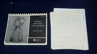 Rare Vintage Nasa Space Shuttle Main Engine Design Handwritten Notes Alex Mccool
