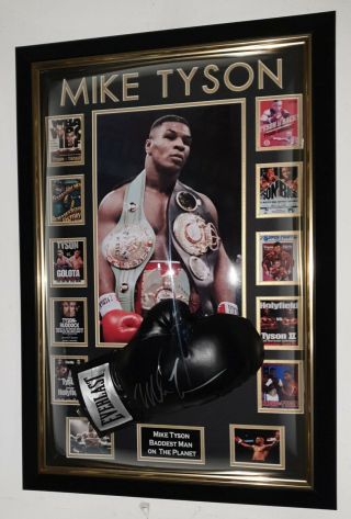 Rare Mike Tyson Signed Boxing Glove Autograph Display Dome Display