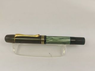 Very Rare Pelikan 100 Green Marble Fountain Pen Gold " M " Nib 1930 