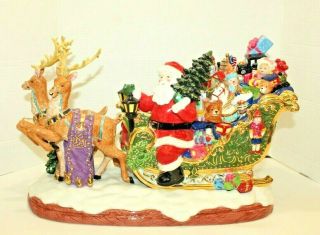 Christopher Radko Christmas " Sleigh Full Of Joy " Cookie Jar 17 " X 11 " Rare