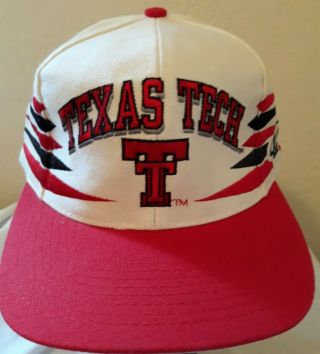 Rare Vintage Texas Red Raiders Hat Cap Logo Athletic 1990 